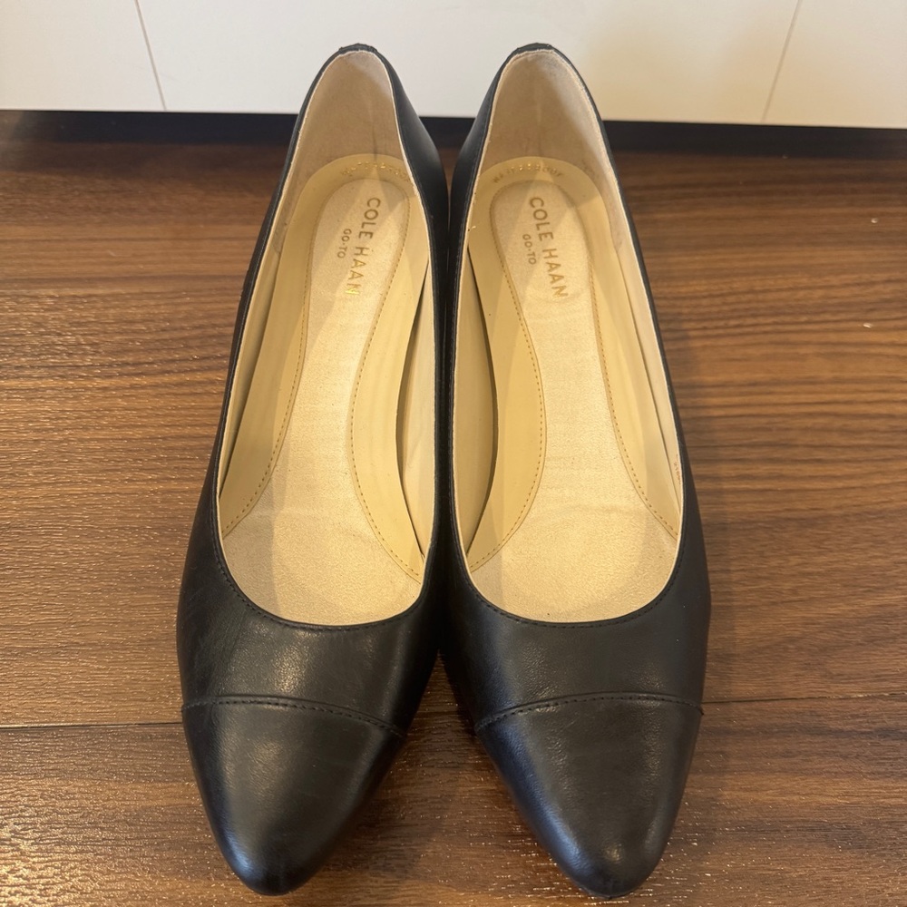 Cole Haan Black Leather Pointed Heels